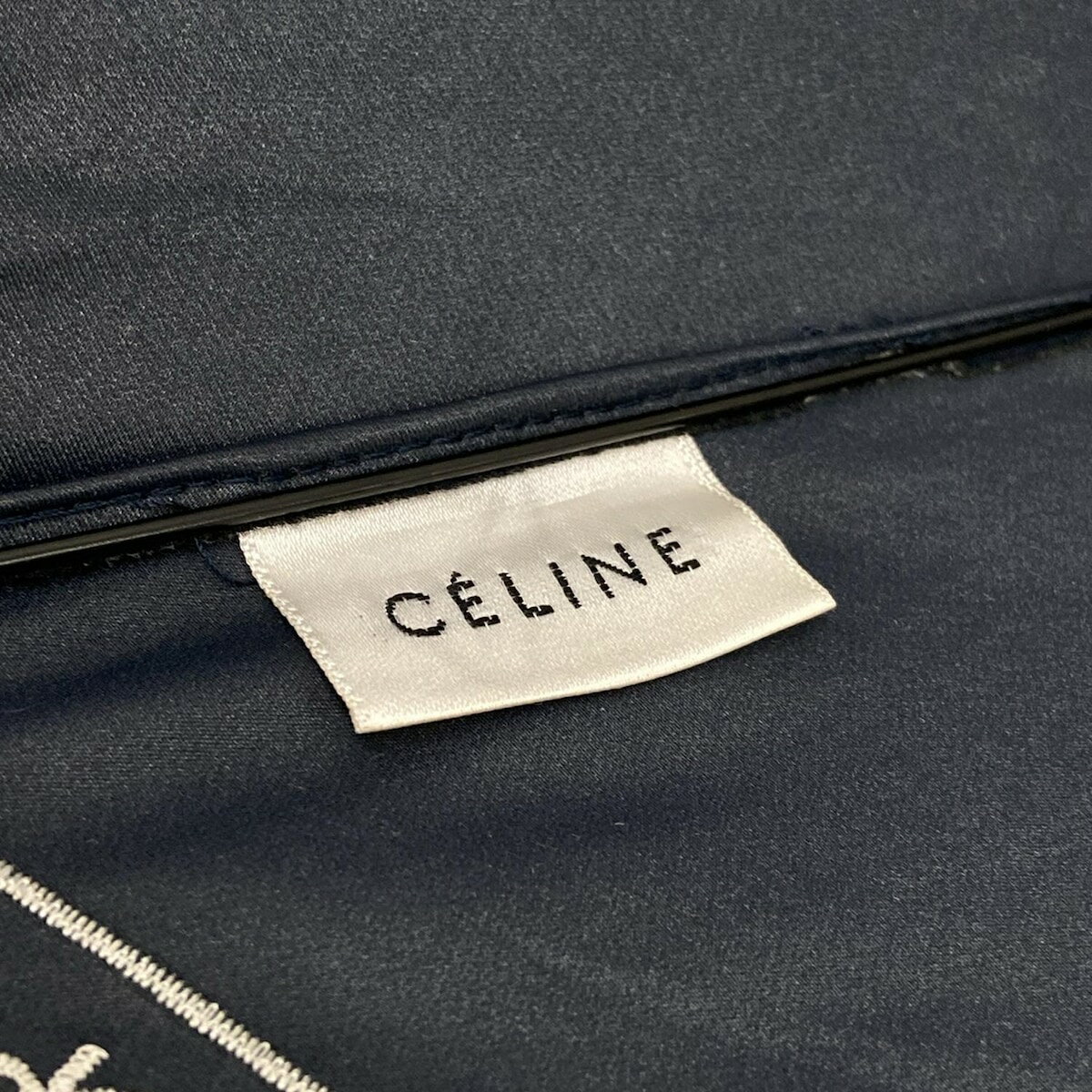 【新着】【中古】CELINE(セリーヌ) 日傘 折りたたみ日傘 グレー×ゴールド×マルチ コットン