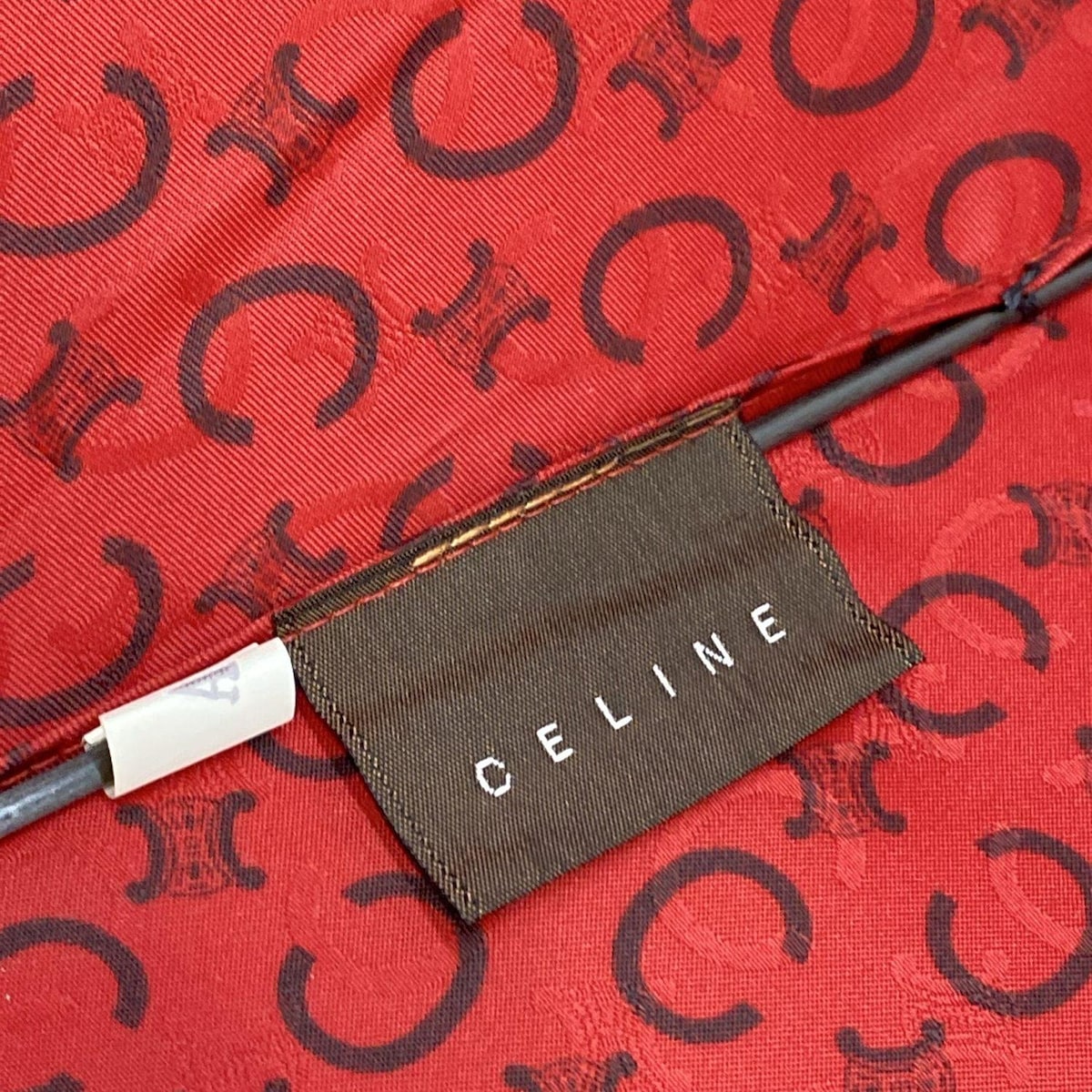 【新着】【中古】CELINE(セリーヌ) 傘 Cマカダム柄 レッド×黒