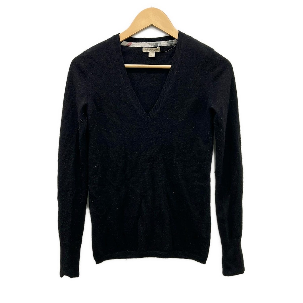 【新着】【中古】BURBERRY BRIT(バーバリーブリット) 長袖セーター Vネック/カシミヤ 黒
