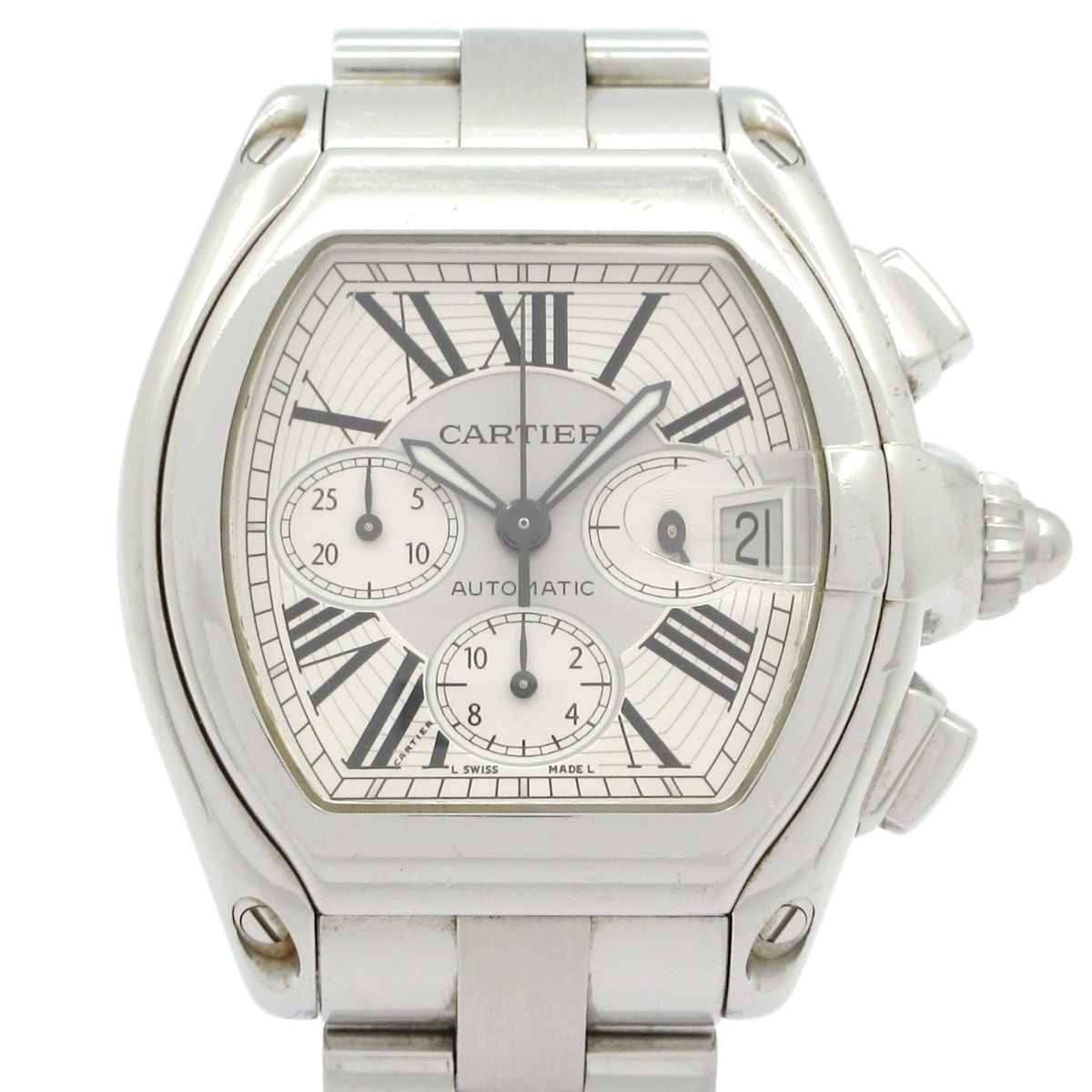 Other - 【新着】【中古】Cartier(カルティエ) ロードスタークロノグラフ 腕時計 SS/クロノグラフ シルバー×白