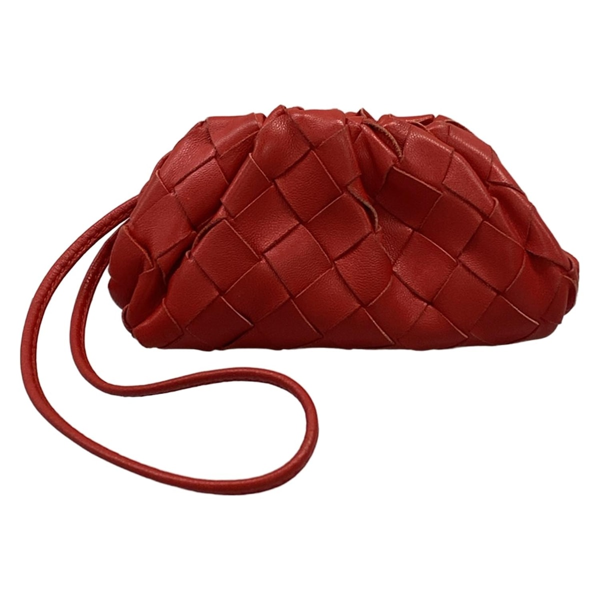 【新着】【中古】BOTTEGA VENETA(ボッテガヴェネタ) イントレチャート 小物入れ レッド レザー