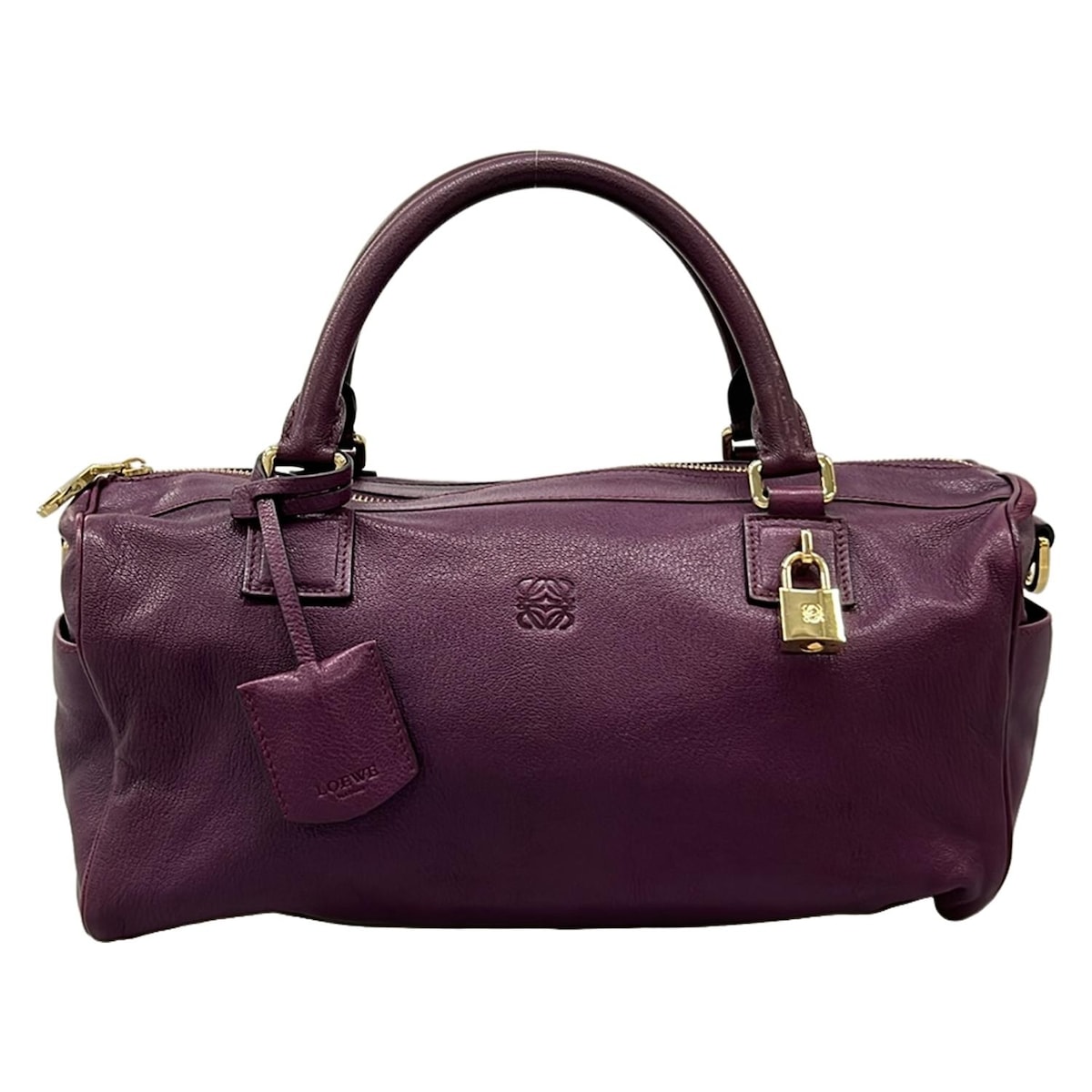 【新着】【中古】LOEWE(ロエベ) ハンドバッグ パープル レザー