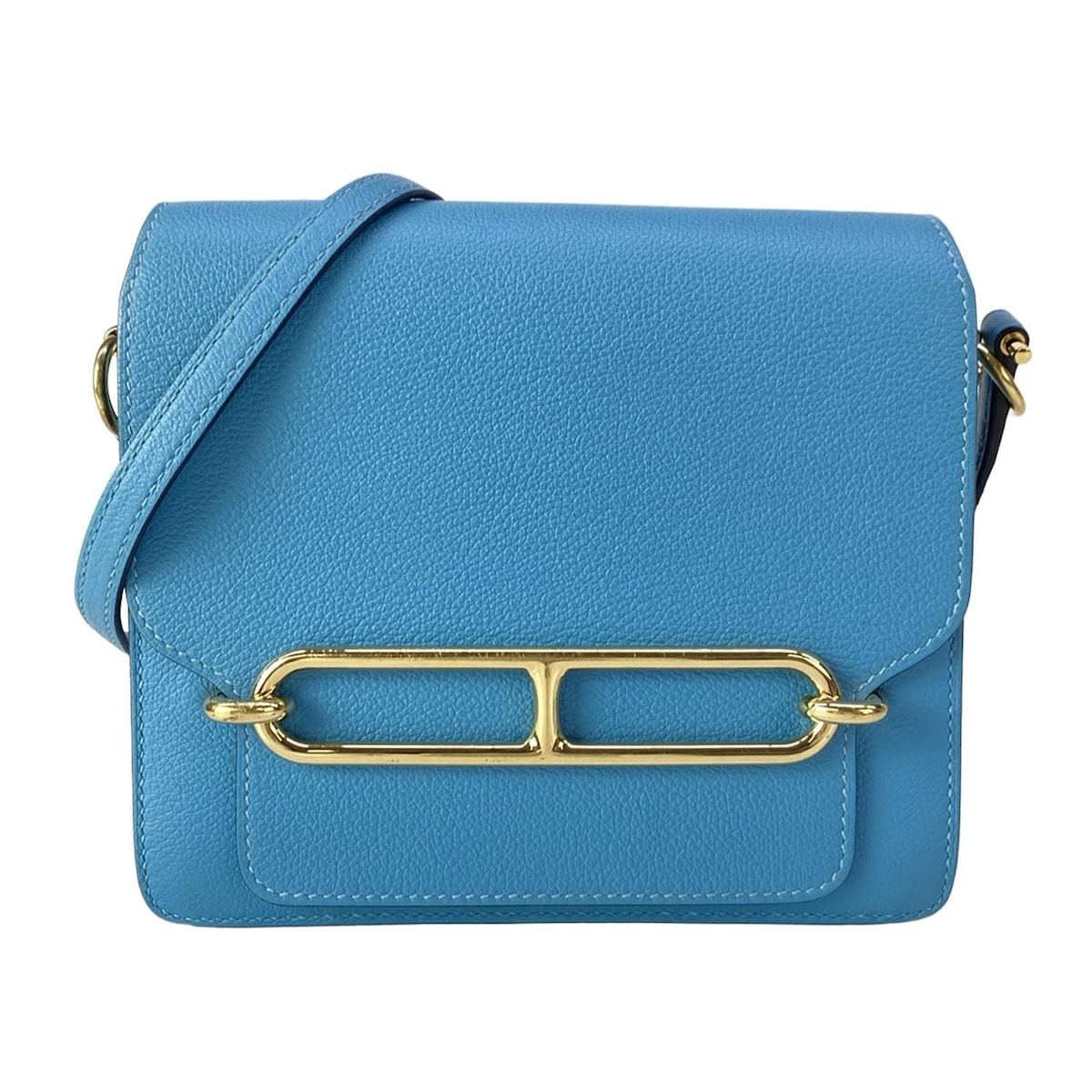 HERMES - 【中古】HERMES(エルメス) サック・ロウリス ミニ/ルリ ショルダーバッグ ゴールド金具 ブルーノール