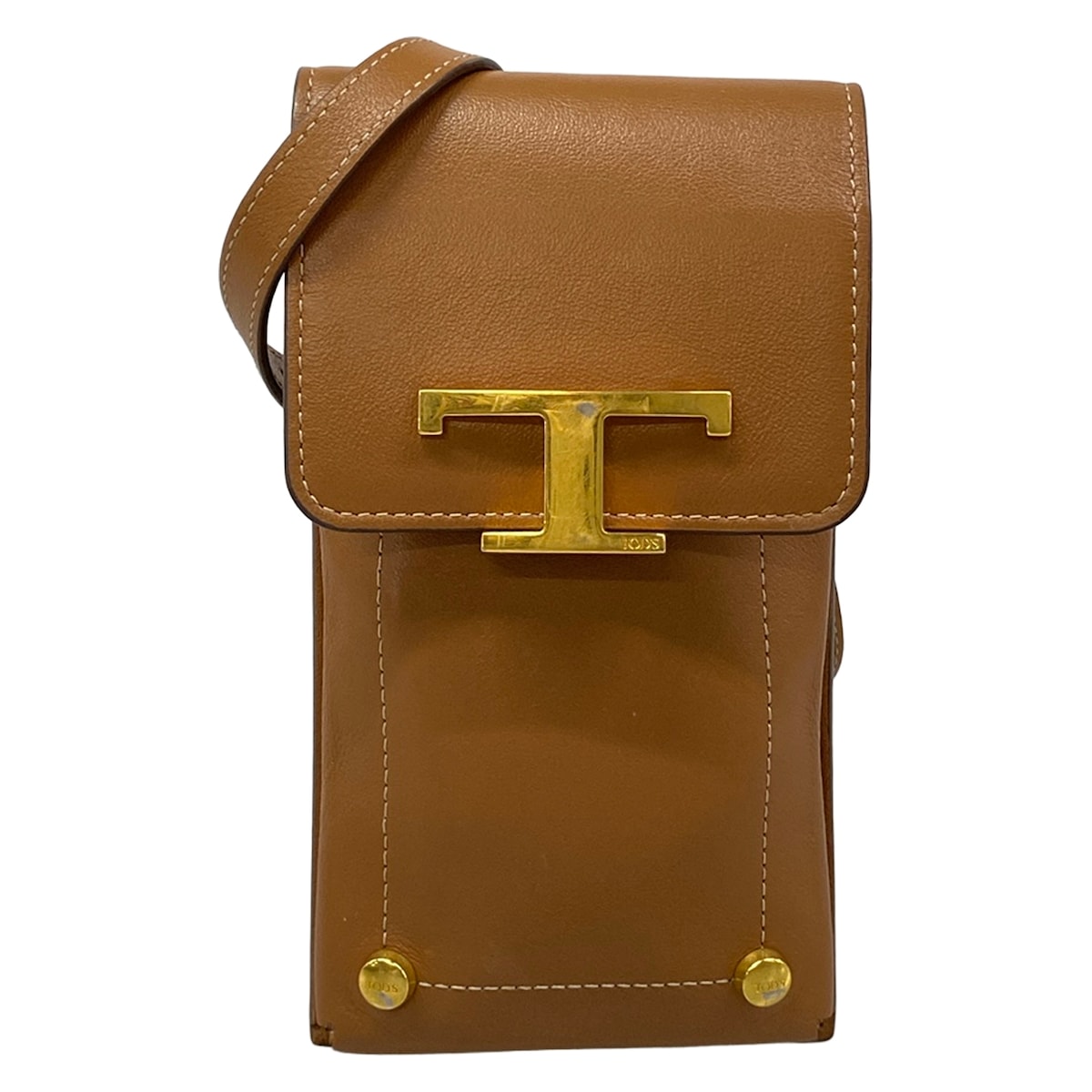 Tod's - 【新着】【中古】TOD'S(トッズ) Tタイムレス モバイルフォンホルダー ショルダーバッグ ブラウン レザー