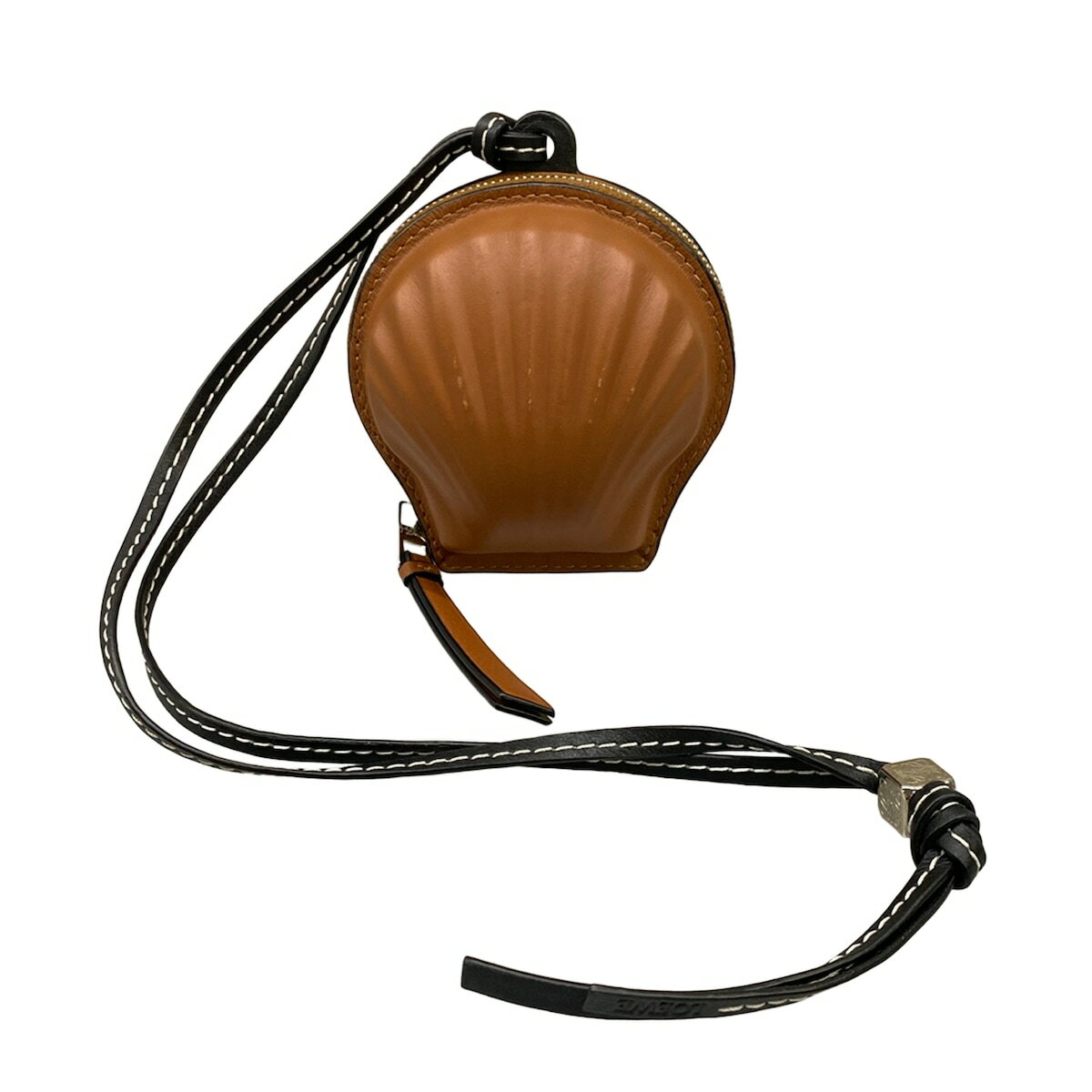 LOEWE - 【中古】LOEWE(ロエベ) シーシェル ポーチ ミニ ポーチ ブラウン レザー