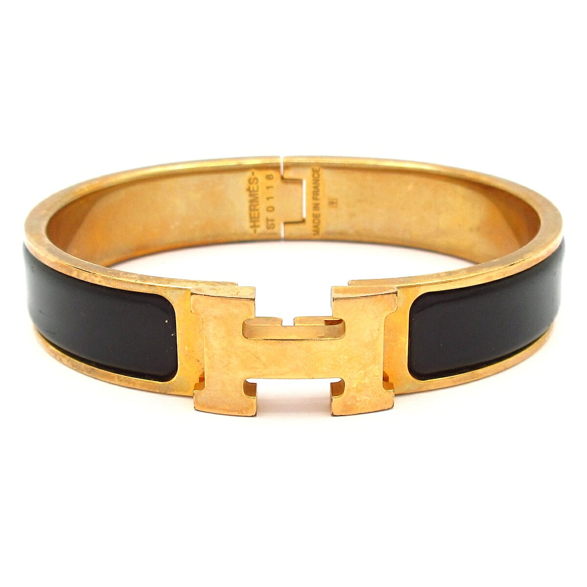 【中古】HERMES(エルメス) クリックH バングル ゴールド×黒
