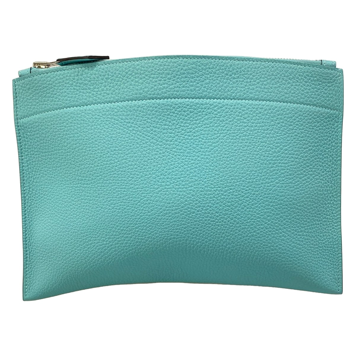 【中古】HERMES(エルメス) バザール クラッチバッグ シルバー金具 ライトブルー