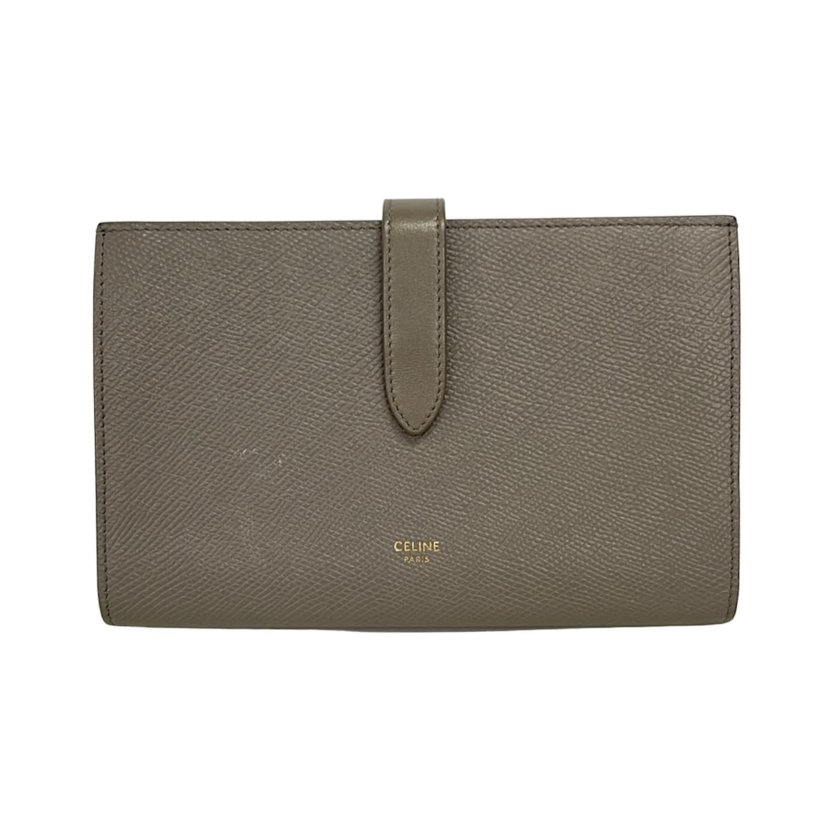 【緊急値下げ！】箱付き！CELINE ラージ ストラップ フラップ ウォレット ブラック ベージュ セリーヌ ラージ ストラップ ウォレット ベージュ レザー レディース