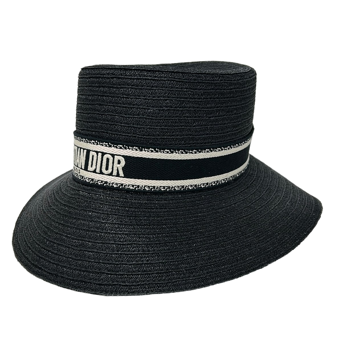 【新着】【中古】DIOR/ChristianDior(ディオール/クリスチャンディオール) D-Bobby ボブハット ハット 黒×白 リネン