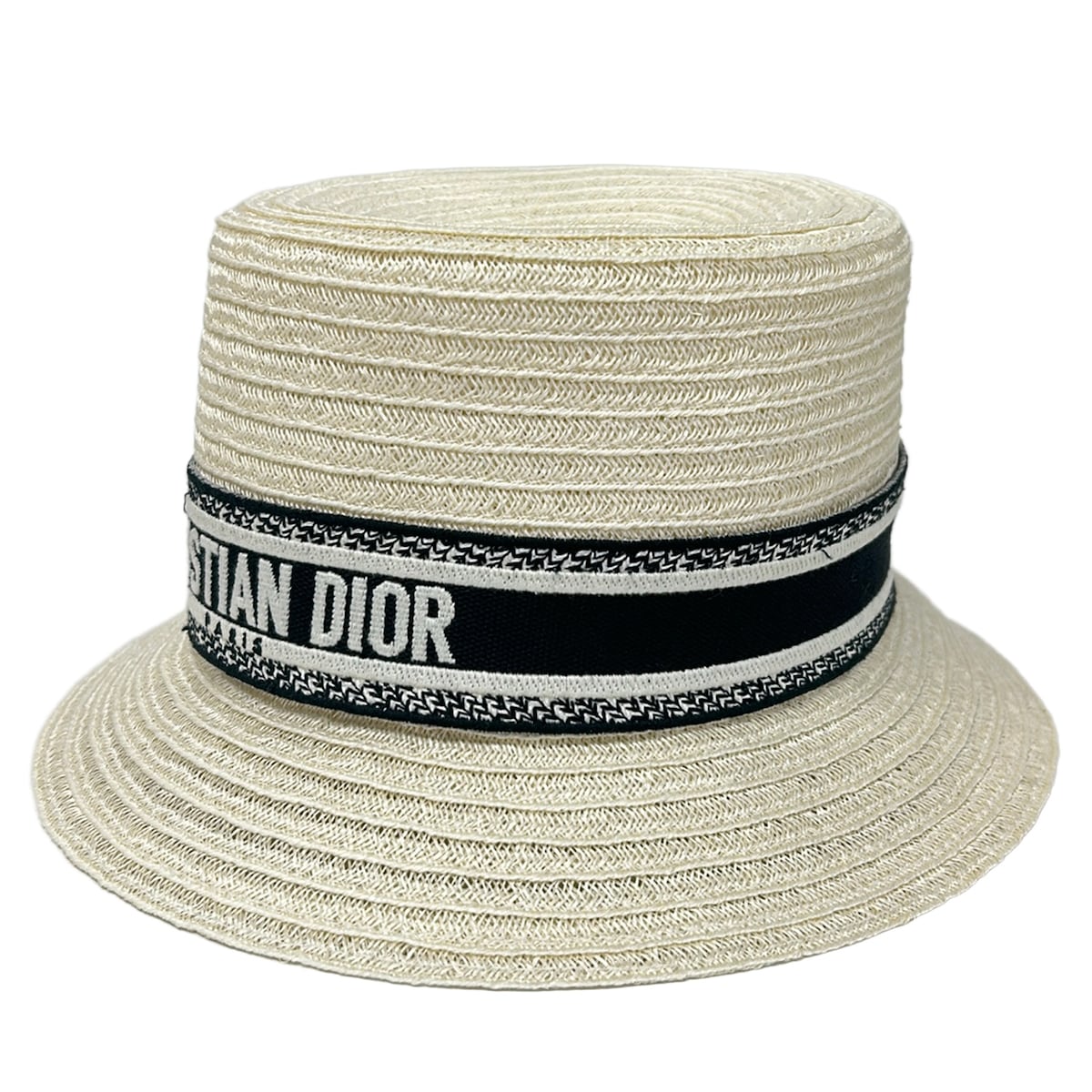 【新着】【中古】DIOR/ChristianDior(ディオール/クリスチャンディオール) D-Bobby ボブハット ハット 白×黒 リネン