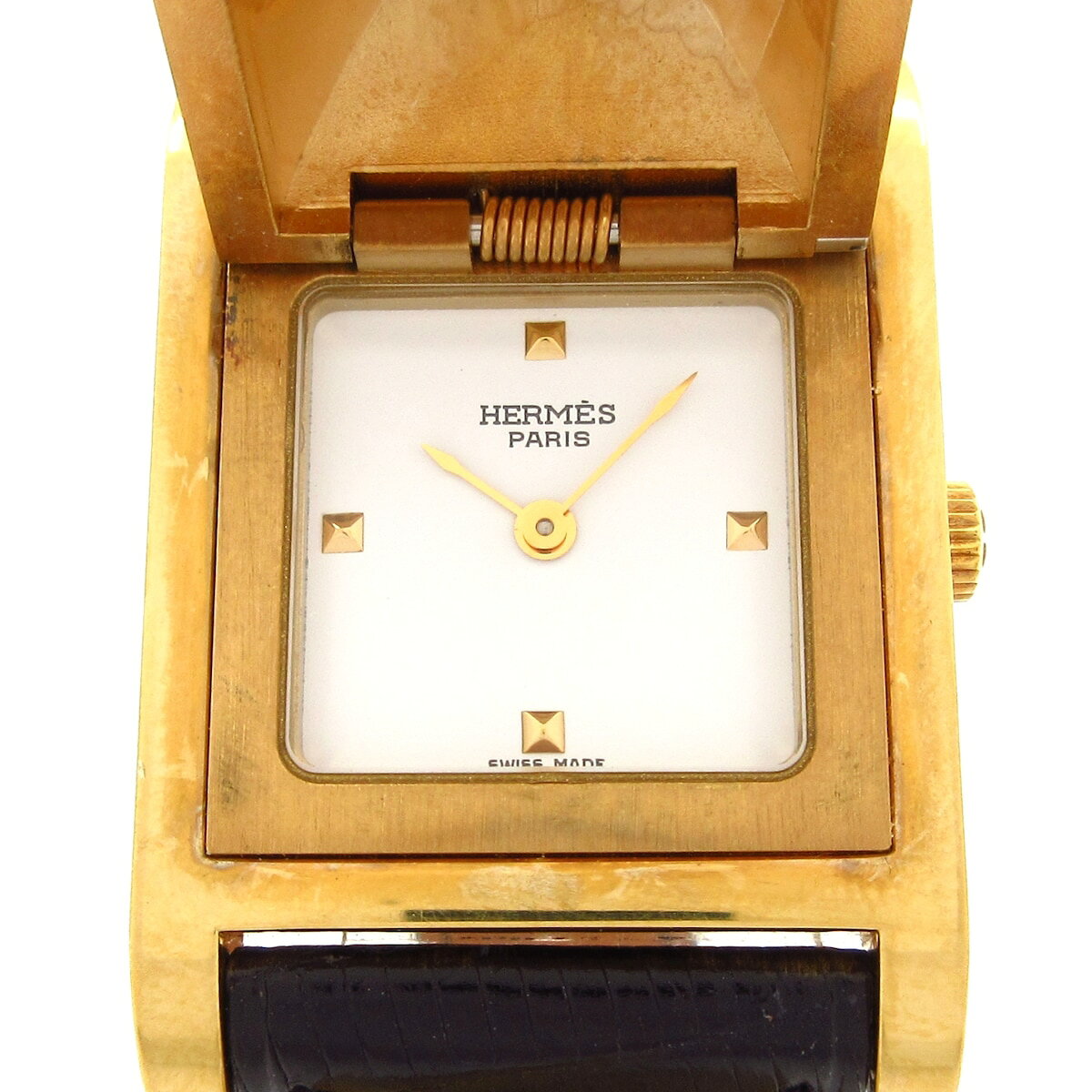 【中古】HERMES(エルメス) メドール 腕時計 〇W 白