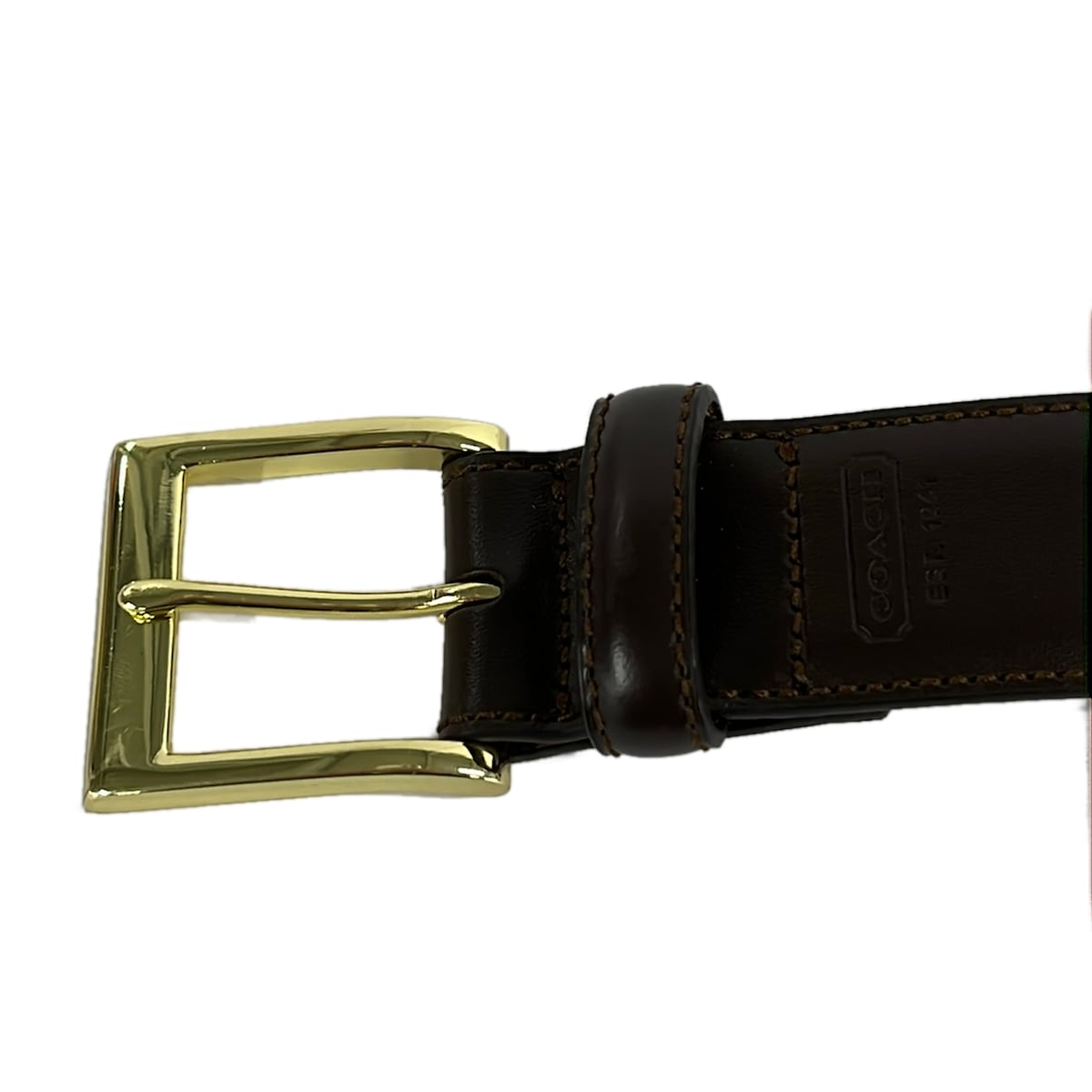 【中古】COACH(コーチ) ベルト ダークブラウン レザー