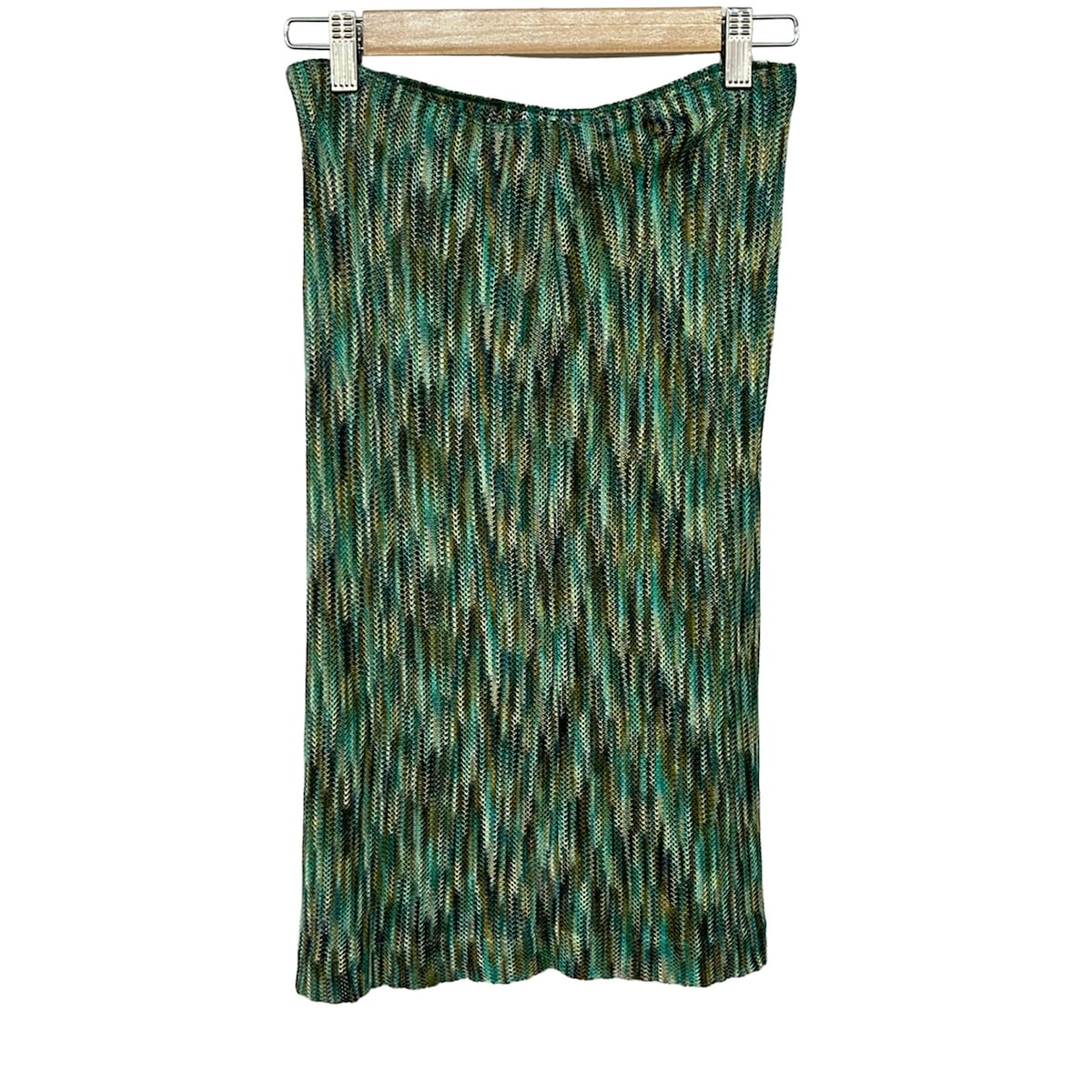 【新着】【中古】MISSONI(ミッソーニ) スカート ひざ丈/ウエストゴム グリーン×カーキ×マルチ 2