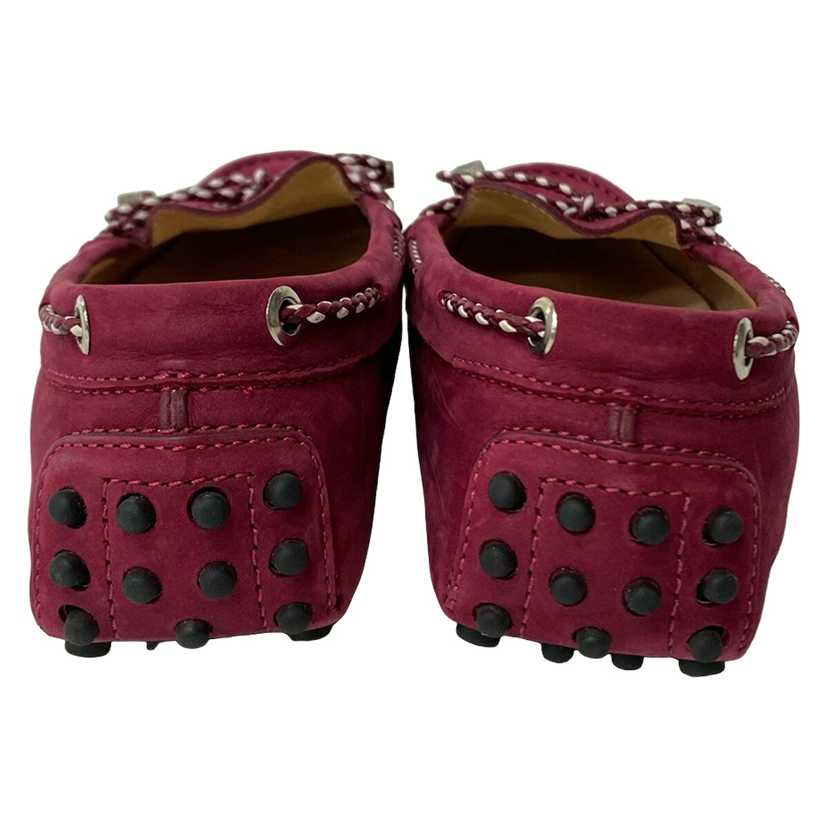 【中古】TOD'S(トッズ) ドライビングシューズ リボン ボルドー