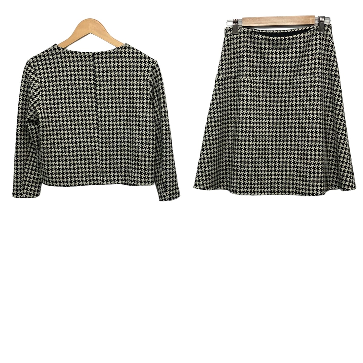 【中古】23区(ニジュウサンク) スカートセットアップ 千鳥格子柄/ウエストゴム 白×黒 brandear-store-22613851 ブランディア 楽天市場店 サンプル画像2
