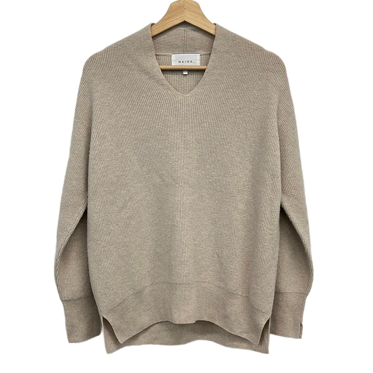 【新着】【中古】BEIGE(ベイジ) 長袖セーター Vネック グレーベージュ