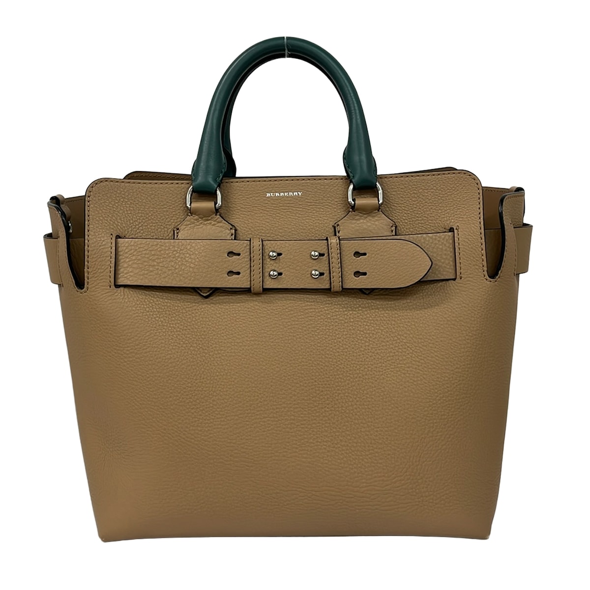 【新着】【中古】BURBERRY/Burberry(バーバリー) ミディアムトリプルスタッズベルトバッグ トートバッグ ライトブラウン レザー