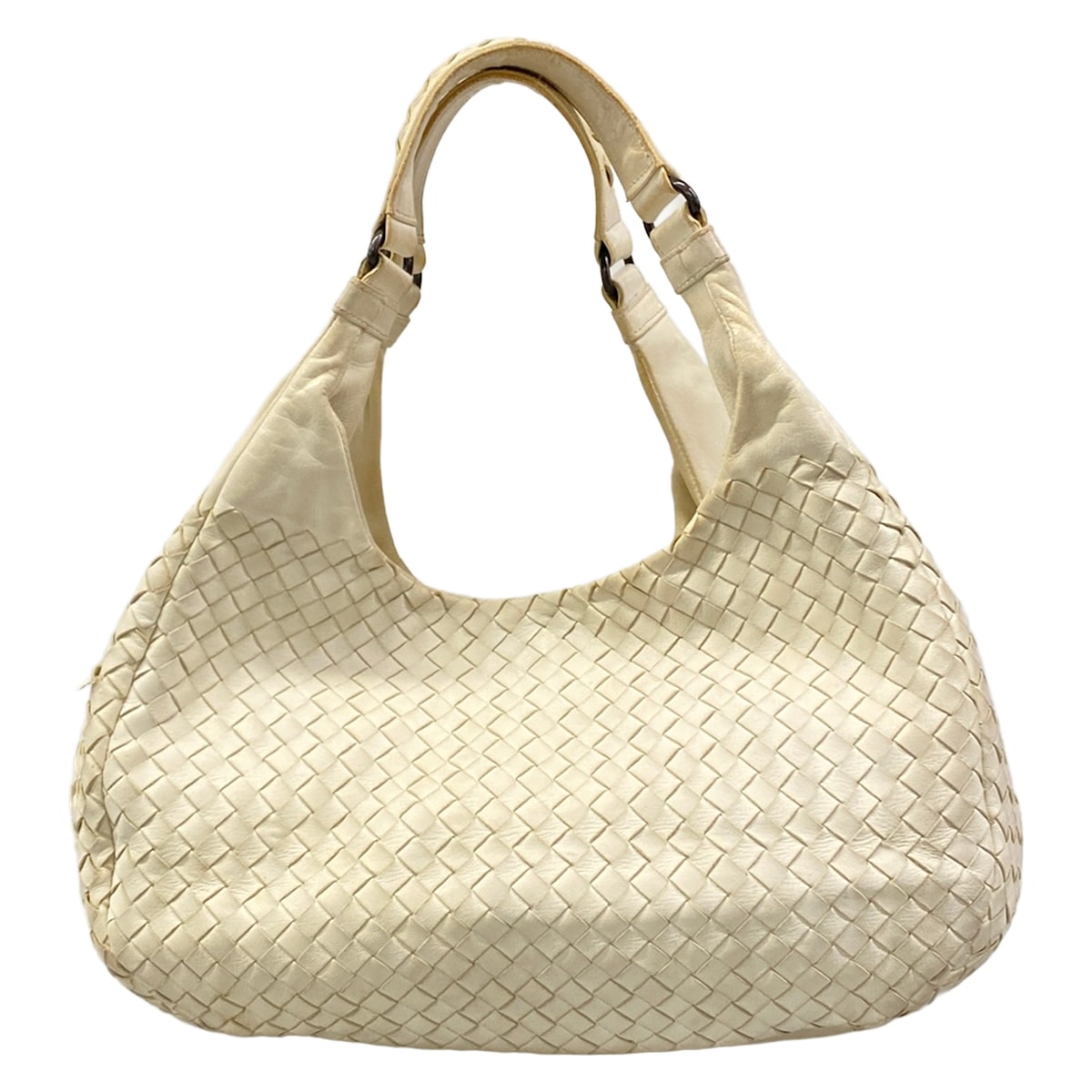 【中古】BOTTEGA VENETA(ボッテガヴェネタ) ミディアムカンパーナバッグ トートバッグ 白 レザー