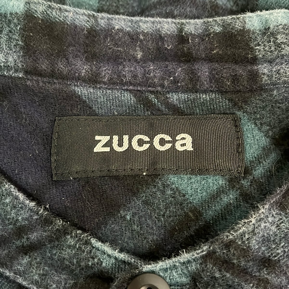 【新着】【中古】ZUCCA(ズッカ) 長袖シャツ チェック柄 ダークネイビー×ダークグリーン×黒