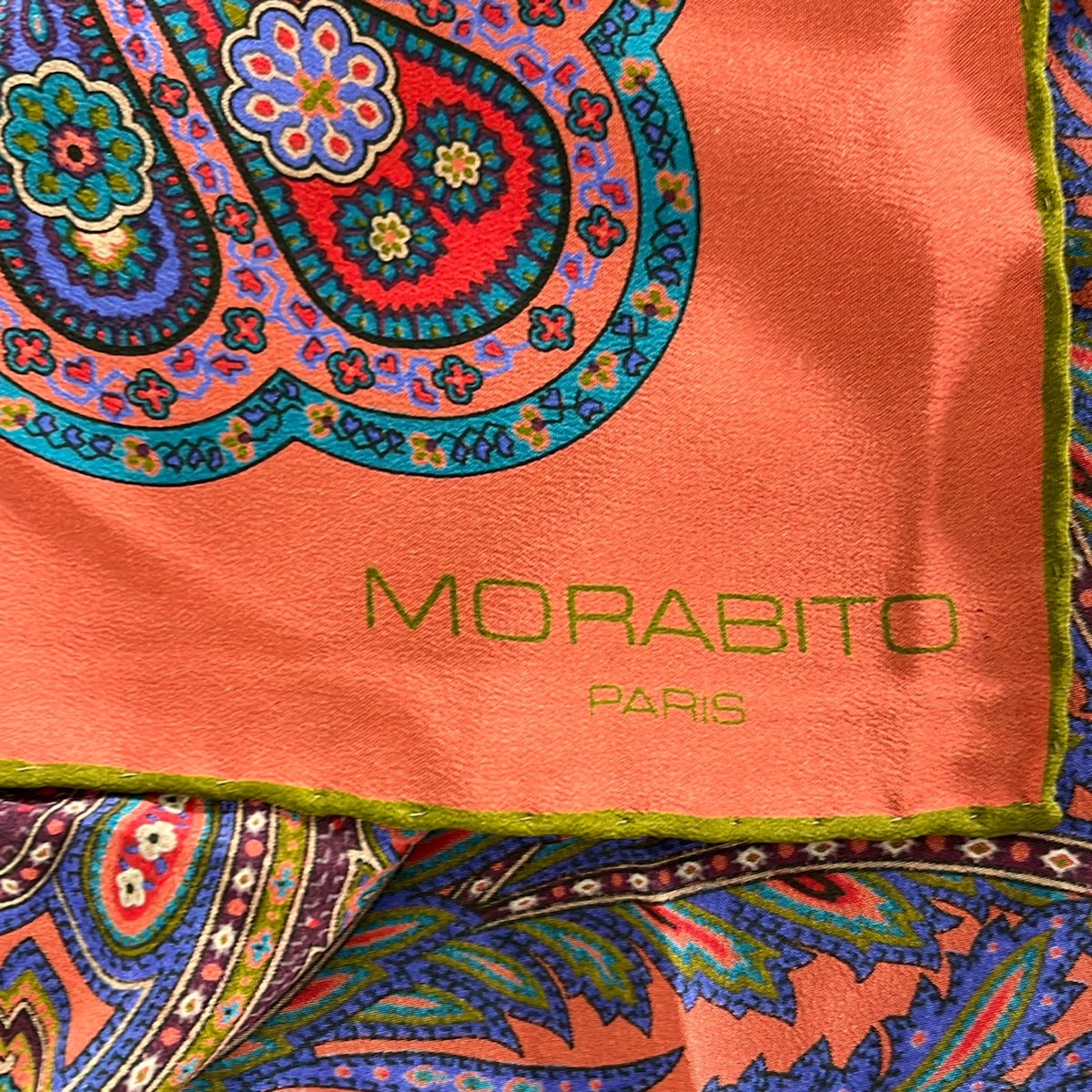 【新着】【中古】MORABITO(モラビト) スカーフ ペイズリー柄 ボルドー×ブルー×マルチ