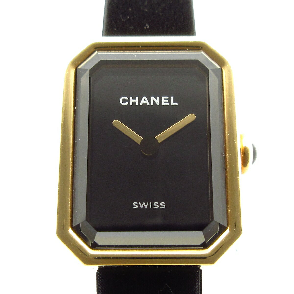 【中古】CHANEL(シャネル) プルミエール ヴェルヴェット 腕時計 K18YG×チタン/ヴェルヴェットタッチラバーベルト 黒