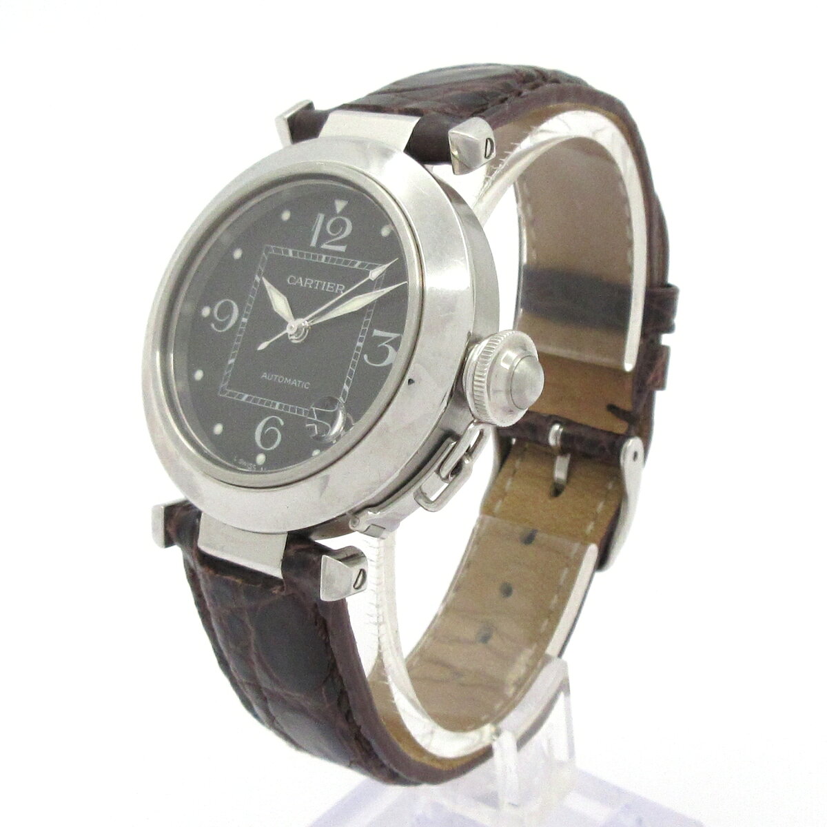 ブランディア 楽天市場店の【中古】Cartier(カルティエ) パシャC 腕時計 SS/社外革ベルト 黒｜アングル2