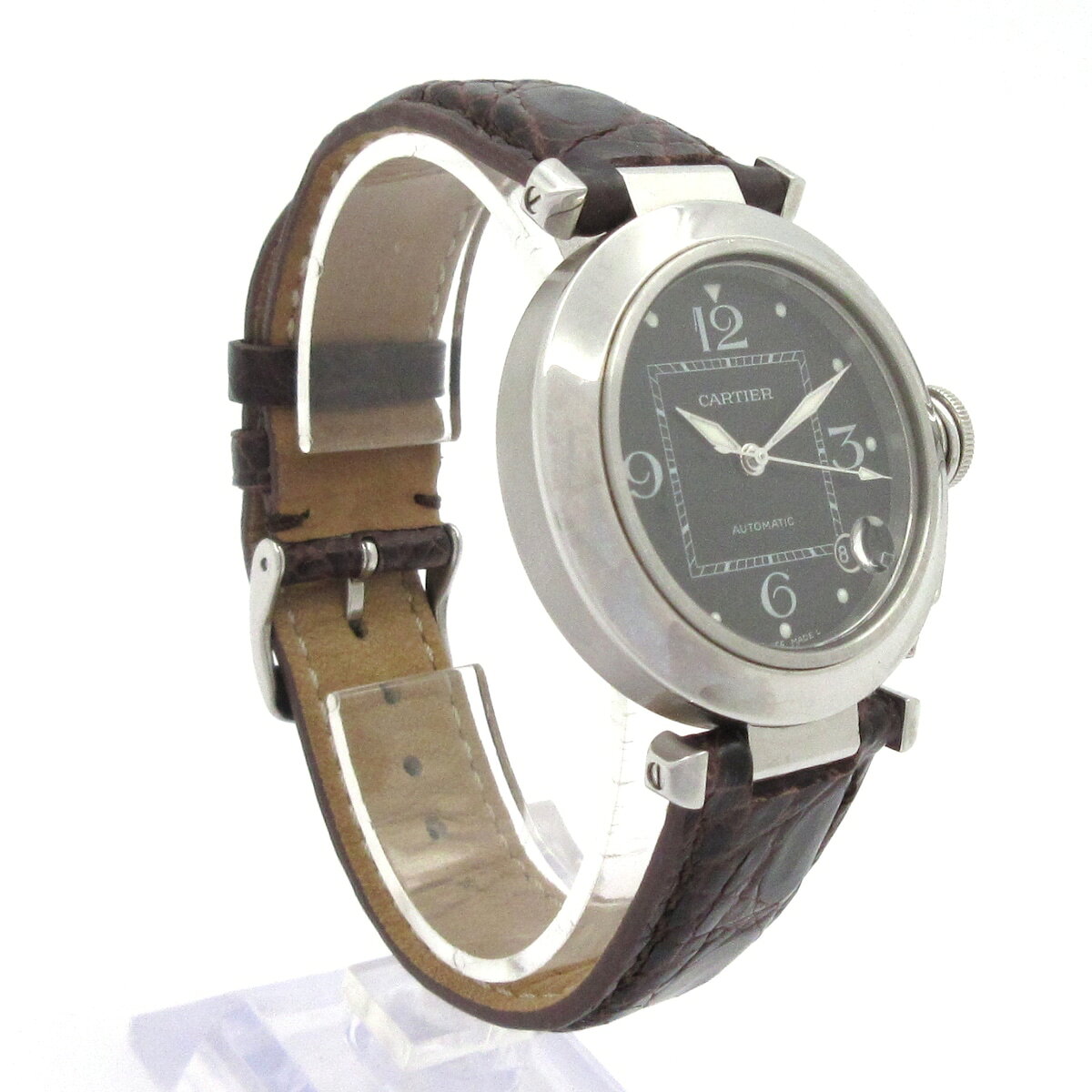 ブランディア 楽天市場店の【中古】Cartier(カルティエ) パシャC 腕時計 SS/社外革ベルト 黒｜アングル3