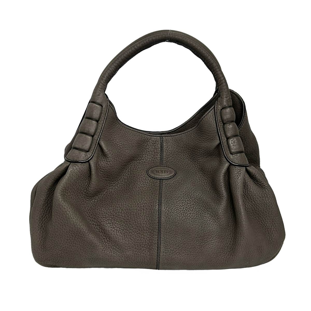 【中古】TOD'S(トッズ) トートバッグ グレー レザー