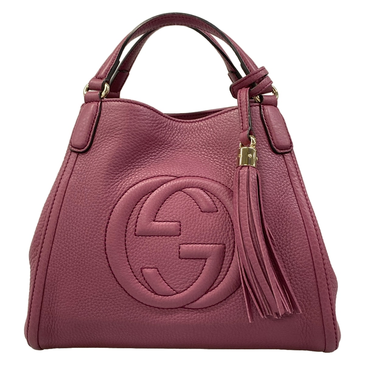 GUCCI - 【新着】【中古】GUCCI(グッチ) ソーホー トートバッグ パープル レザー