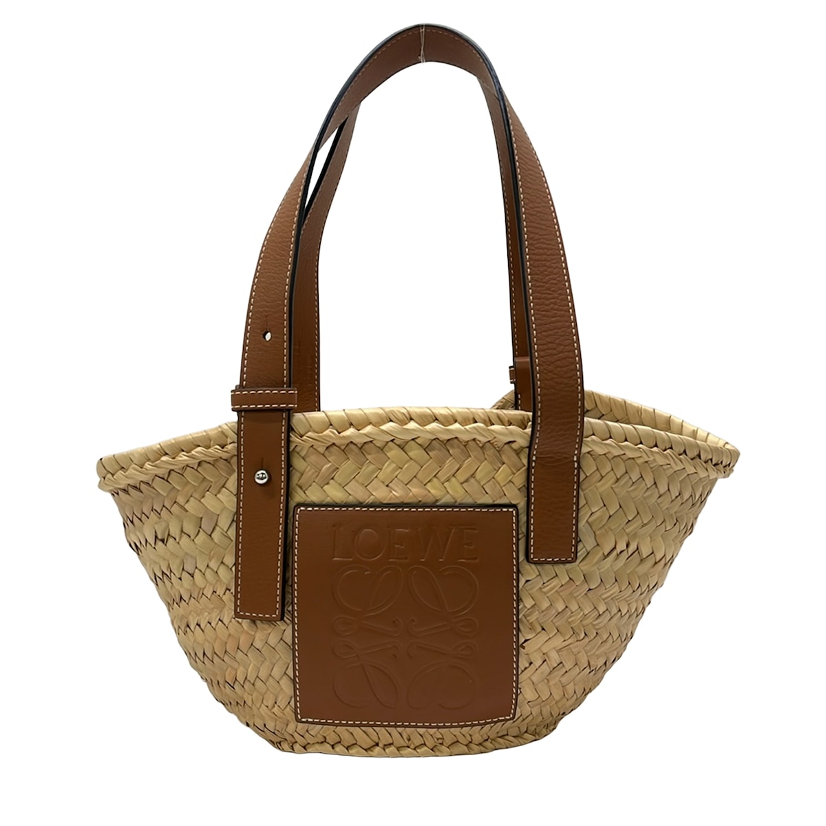 LOEWE - 【新着】【中古】LOEWE(ロエベ) バスケット トートバッグ かごバッグ ナチュラル×タン レザー