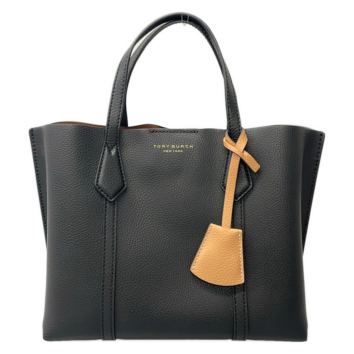 TORY BURCH - 【新着】【中古】TORY BURCH(トリーバーチ) ペリースモール トリプルコンパートメント トートバッグ 黒 レザー