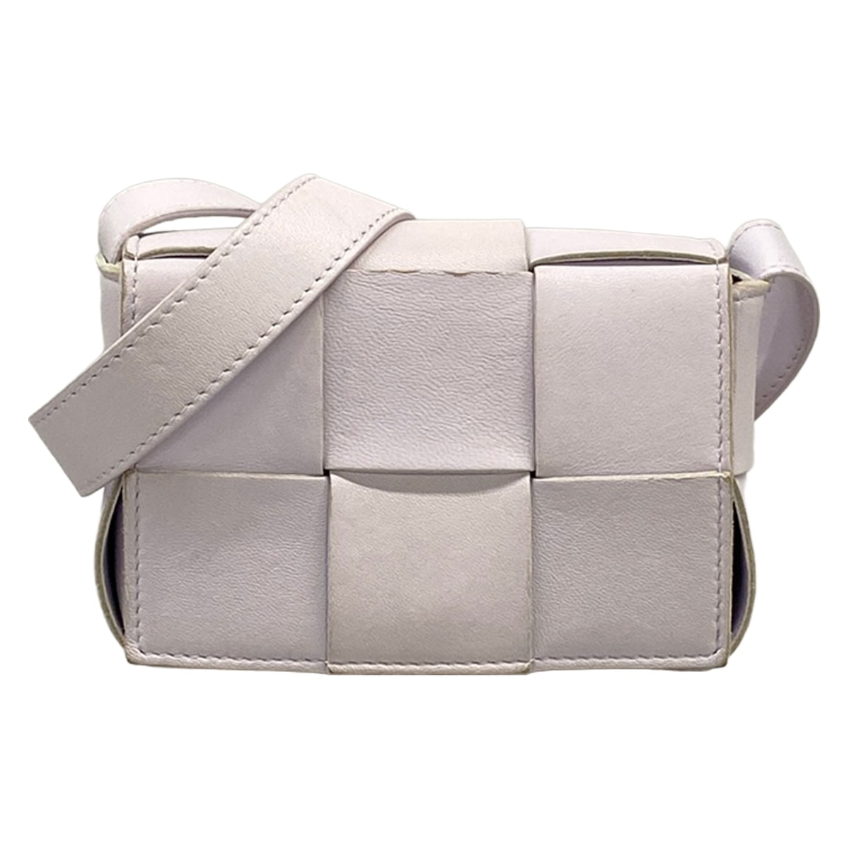 【中古】BOTTEGA VENETA(ボッテガヴェネタ) キャンディカセット ショルダーバッグ ミニバッグ ライトパープル レザー