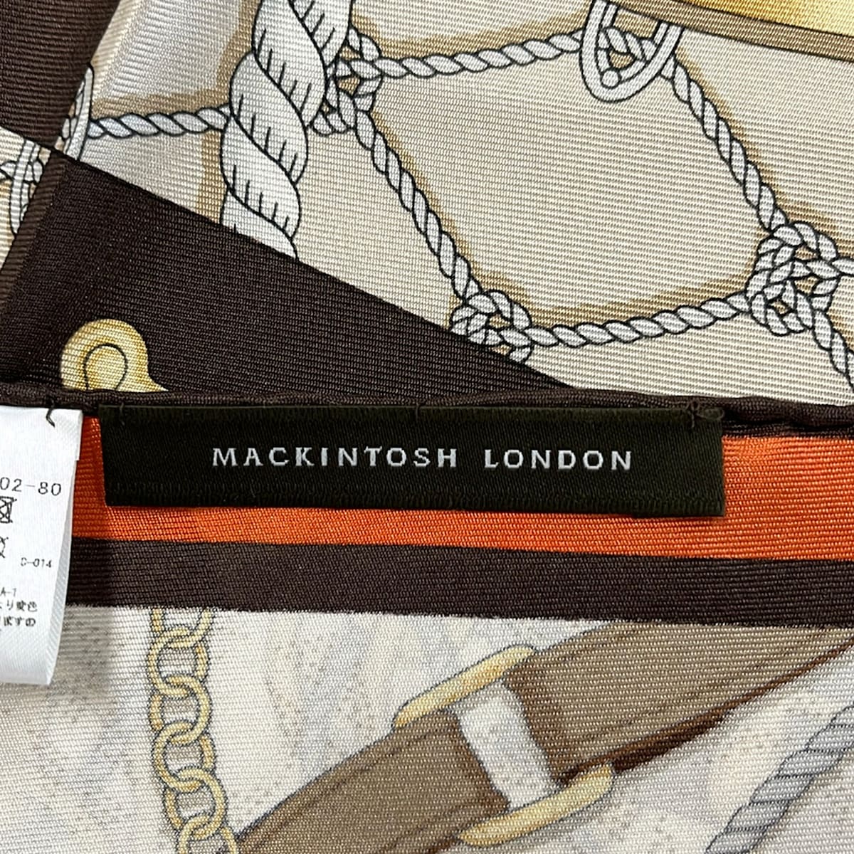 【新着】【中古】MACKINTOSH LONDON(マッキントッシュロンドン) スカーフ ベージュ×オレンジ×マルチ