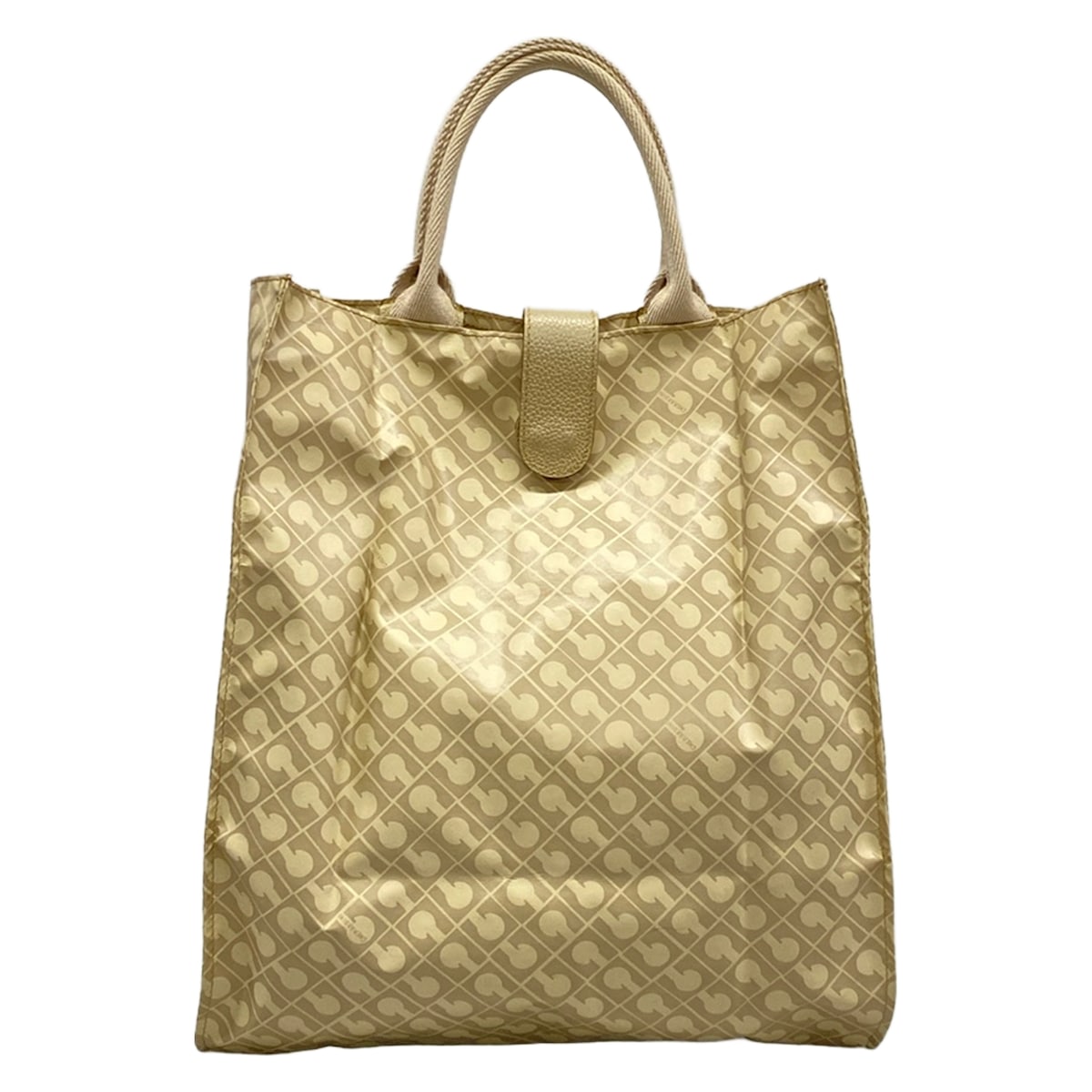 【新着】【中古】GHERARDINI(ゲラルディーニ) ソフティ トートバッグ 折りたたみ ベージュ レザー