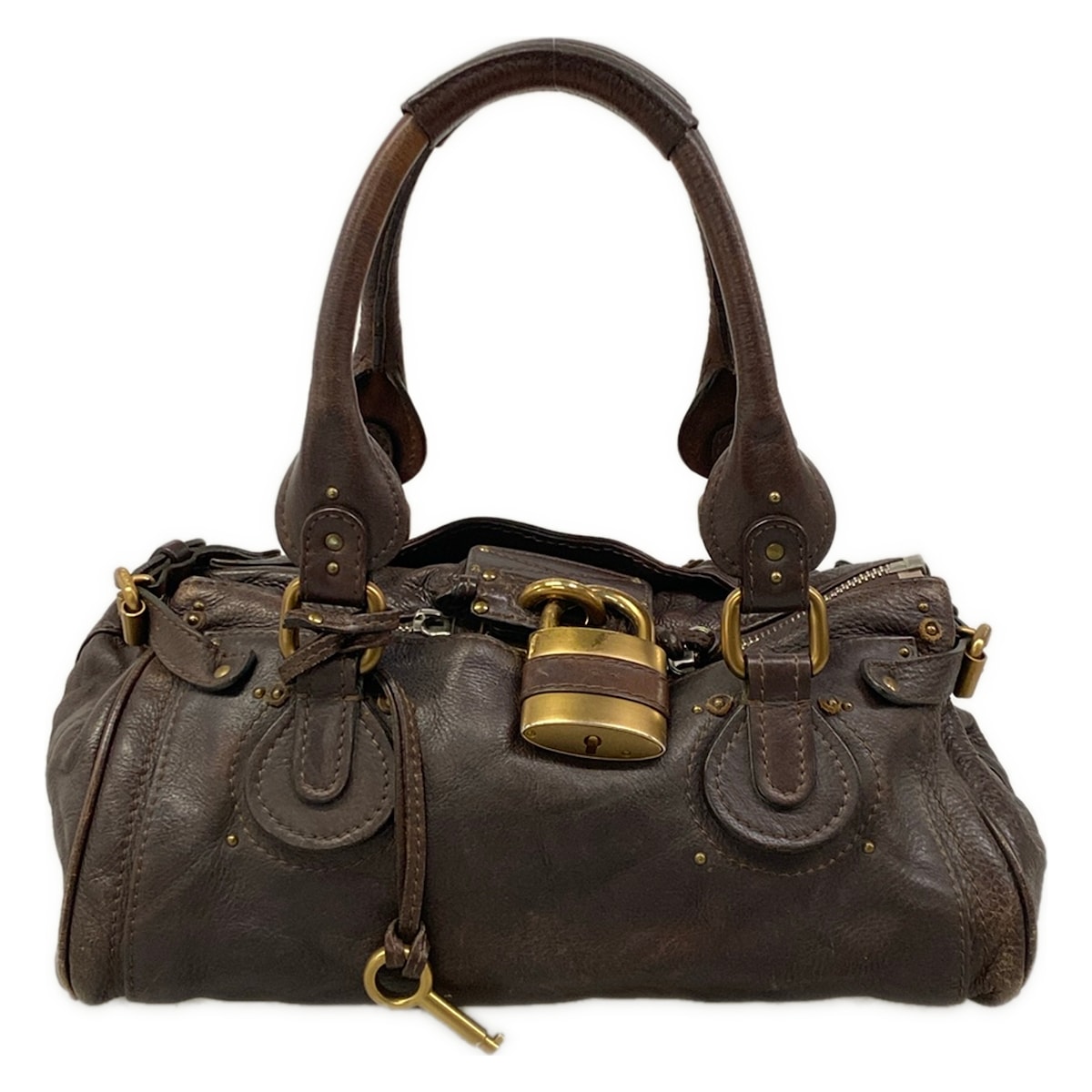 【中古】Chloe(クロエ) パディントン ハンドバッグ ダークブラウン レザー
