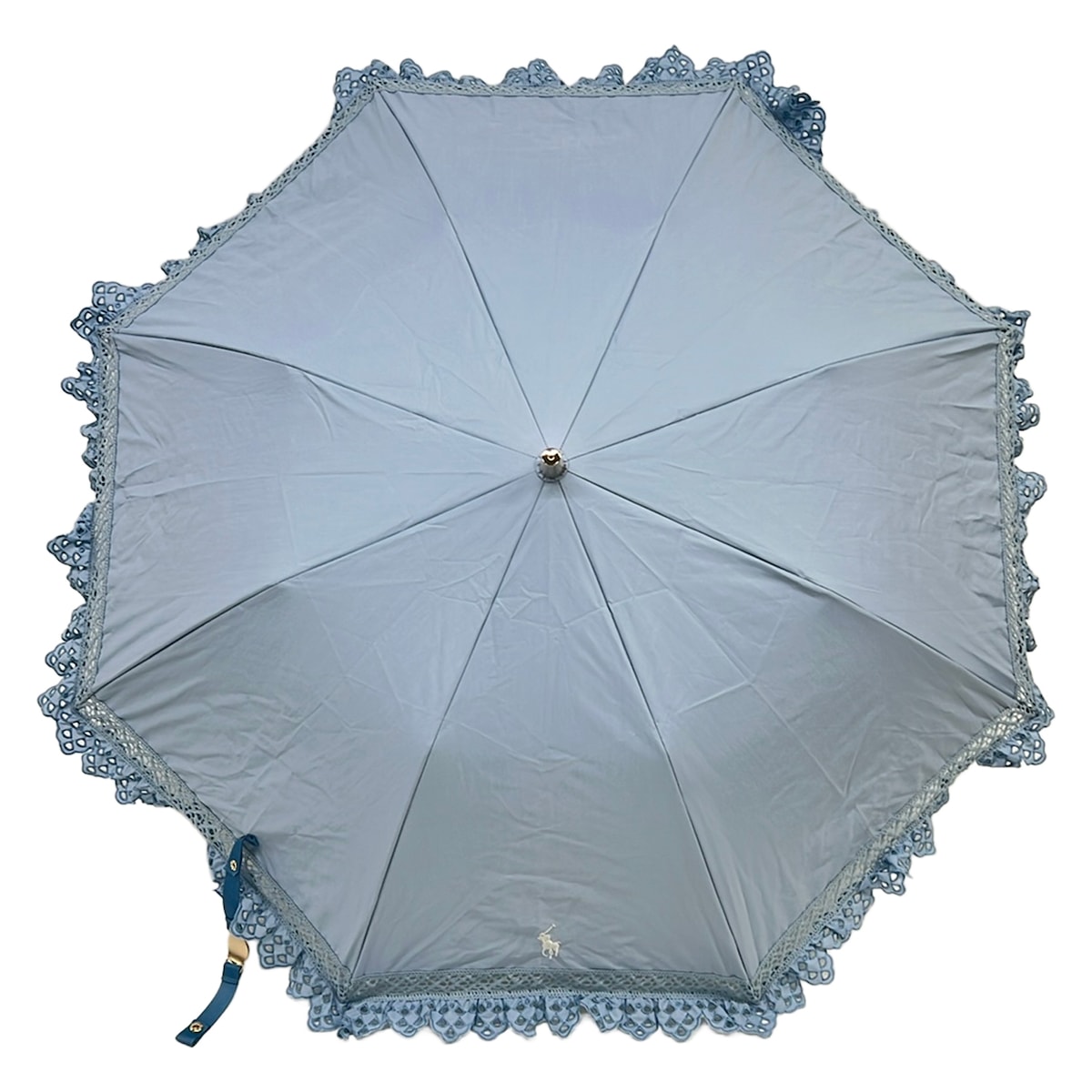 【新着】【中古】POLObyRalphLauren(ポロラルフローレン) 傘 晴雨兼用傘/レース/ショート ライトブルー