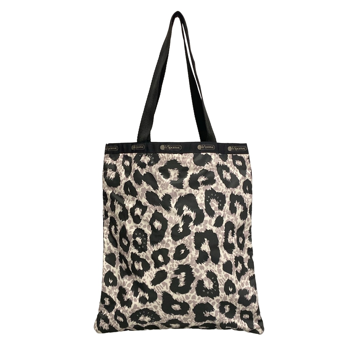 【中古】LESPORTSAC(レスポートサック) トートバッグ 迷彩柄/BAYFLOWコラボ 黒×白×グレーベージュ
