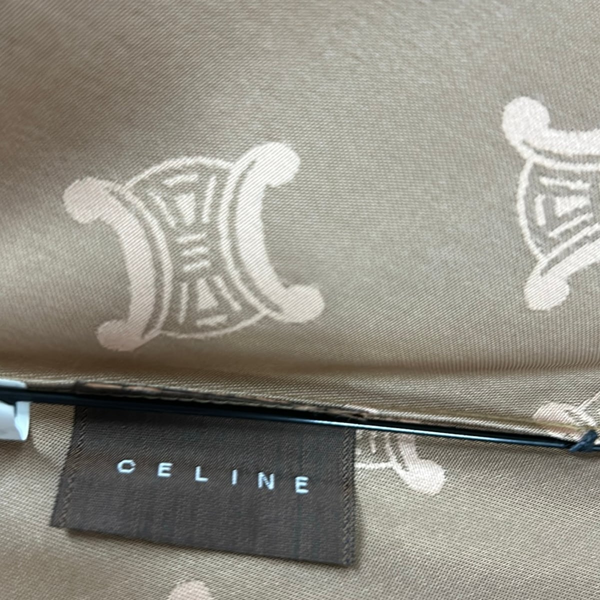 【新着】【中古】CELINE(セリーヌ) 折りたたみ傘 ピンクベージュ×ダークブラウン