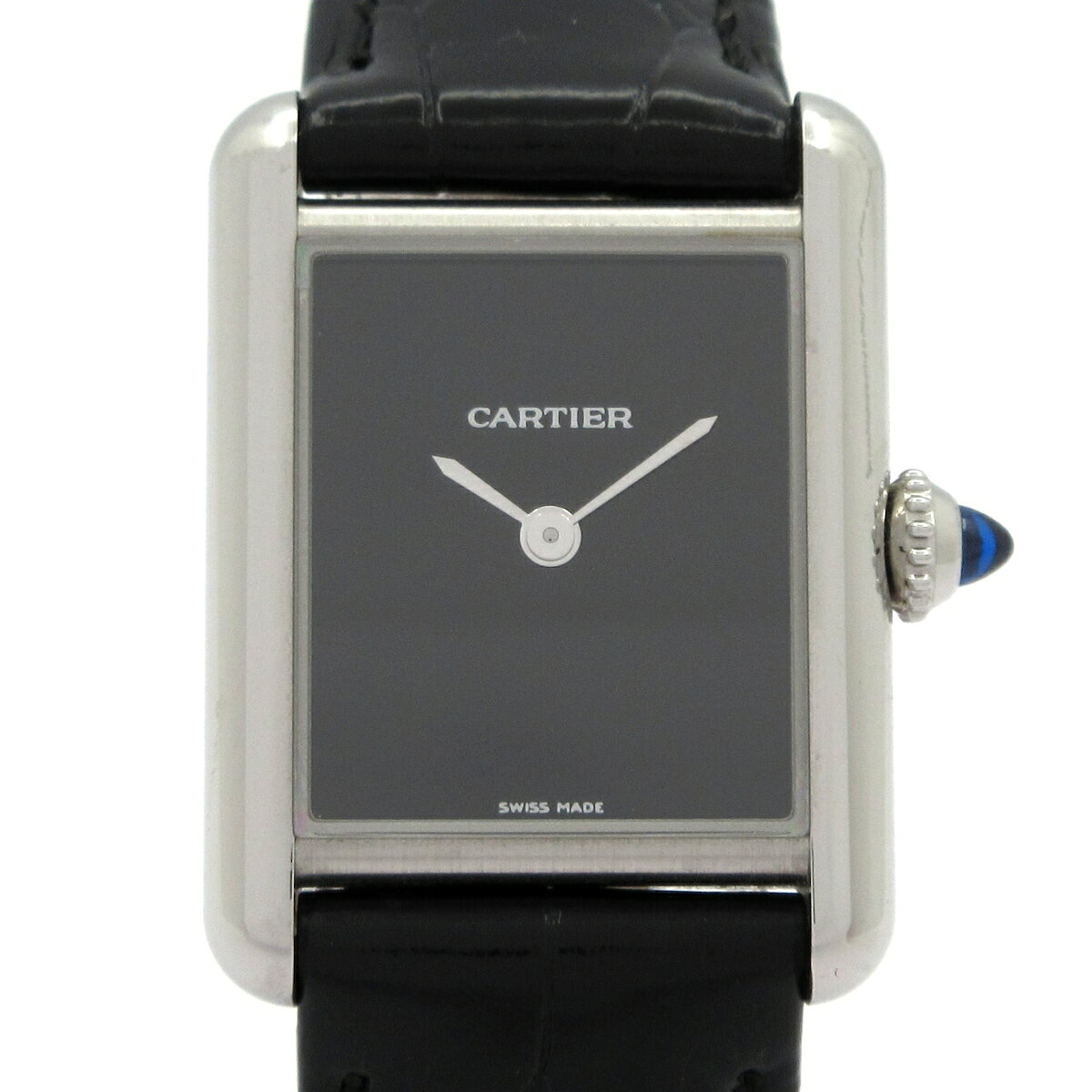 【新着】【中古】Cartier(カルティエ) タンク マスト SM 腕時計 SS/アリゲーターベルト 黒