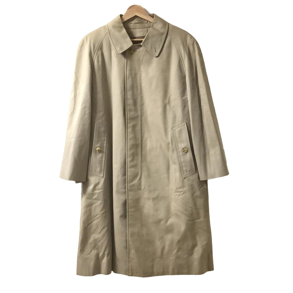 【中古】Burberry's(バーバリーズ) コート 長袖/ロング丈/ライナー付き/ネーム刺繍/春/秋 ベージュ
