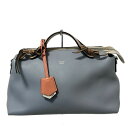 【中古】FENDI(フェンディ) バイザウェイ ミディアム ハンドバッグ リボン アイスブルー×ベージュ×マルチ レザー