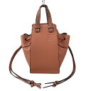 【中古】LOEWE(ロエベ) ハンモック ドローストリングバッグ ミニ ハンドバッグ ピンクチューリップ