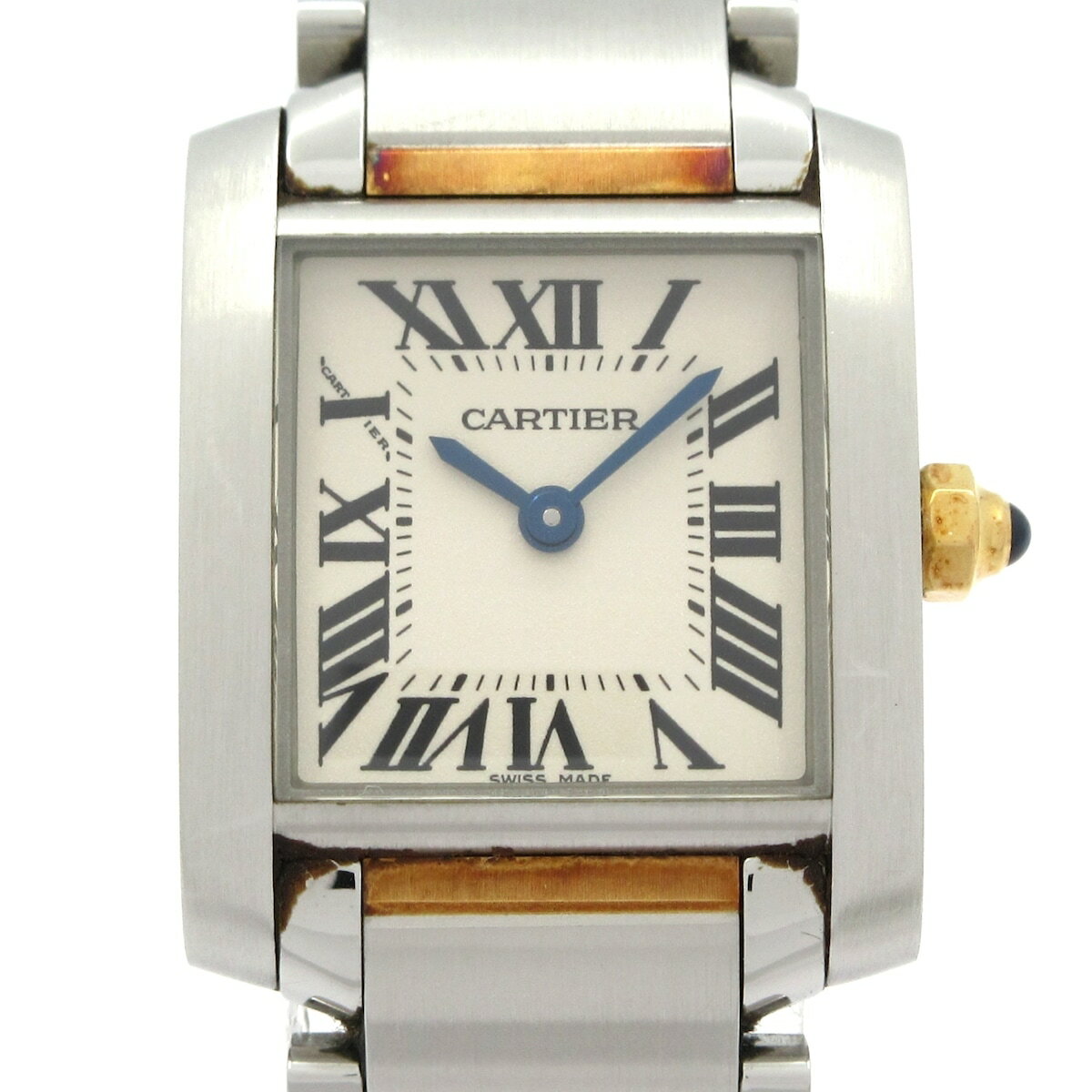 【中古】Cartier(カルティエ) タンクフランセーズSM 腕時計 SS×K18YG アイボリー