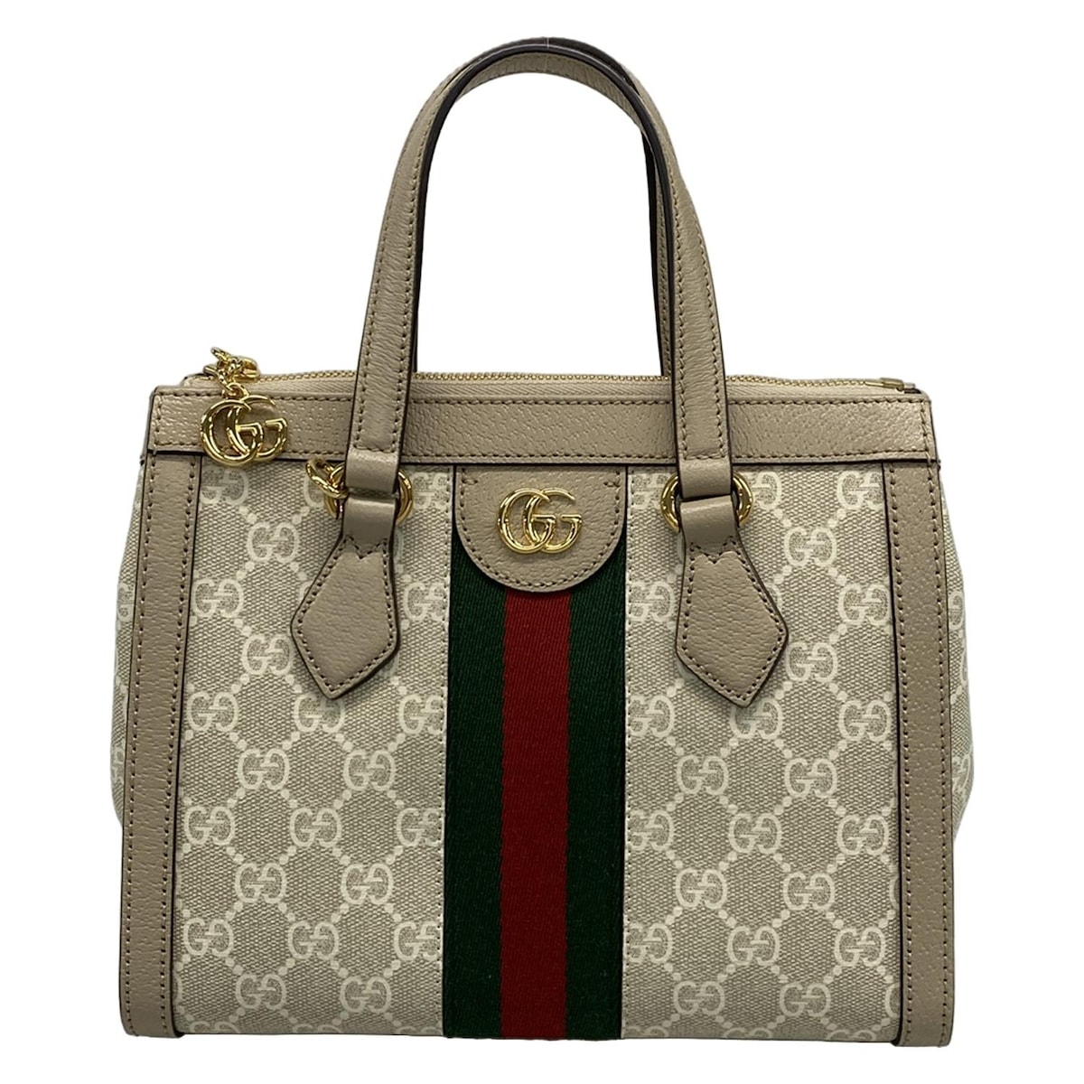 【中古】GUCCI(グッチ) オフィディア GG スモール トートバッグ トートバッグ グレーベージュ レザー