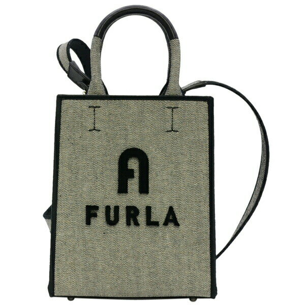 フルラ ハンドバッグ（レディース） フルラ FURLA トートバッグ ミニ ハンドバッグ オポチュニティ ダブルハンドル WB00831 BX1550 G4100 GRIGIO+NERO グレー デニムロックファブリック