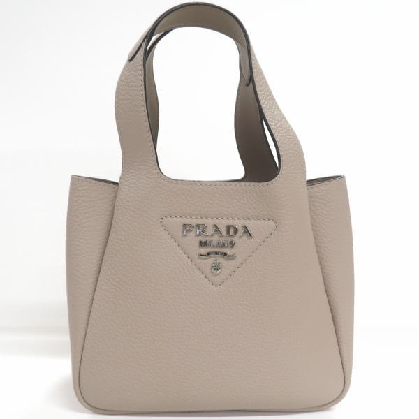 乐天商城 - 未使用 プラダ PRADA ヴィッテロダイノ レザー トートバッグ ベージュ グレージュ ハンドバッグ 1BA349