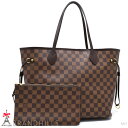 ルイヴィトン トートバッグ ネヴァーフルMM ダミエ エベヌ スリーズ ポーチ付 N41358 LOUIS VUITTON 極美品 【中古】