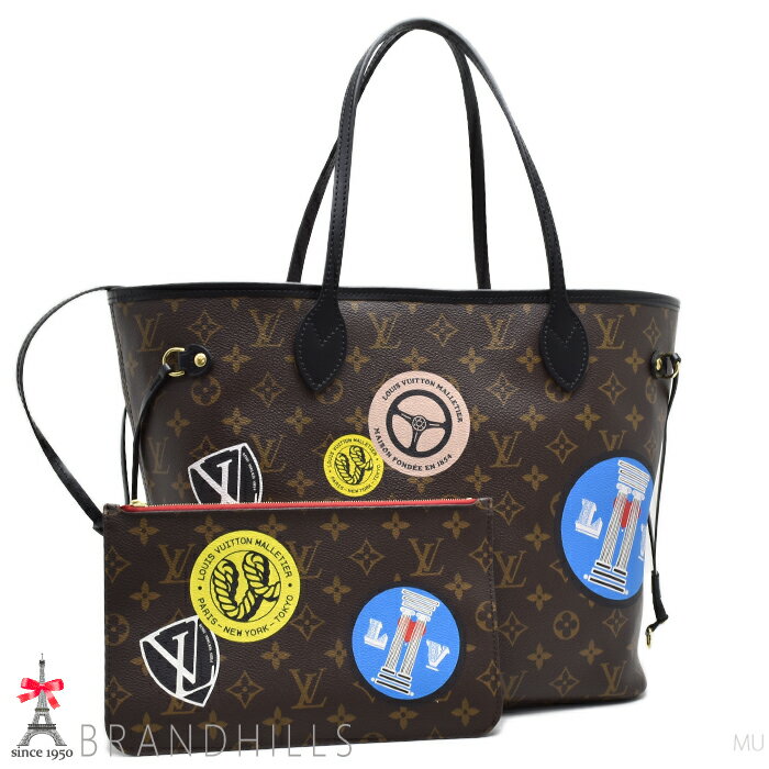 ルイヴィトン トートバッグ ネヴァーフルMM ワールドツアー モノグラム マカサー M42844 LOUIS VUITTON 極美品 【中古】