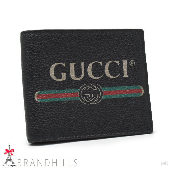 グッチ 札入れ 二つ折り メンズ ヴィンテージロゴ レザー ブラック 496309 GUCCI 未使用品 【中古】