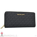 マイケルコース 長財布 レディース シグネチャー ブラック ラウンドファスナー 35F8GTVE9B MICHAEL KORS 未使用新品 【中古】